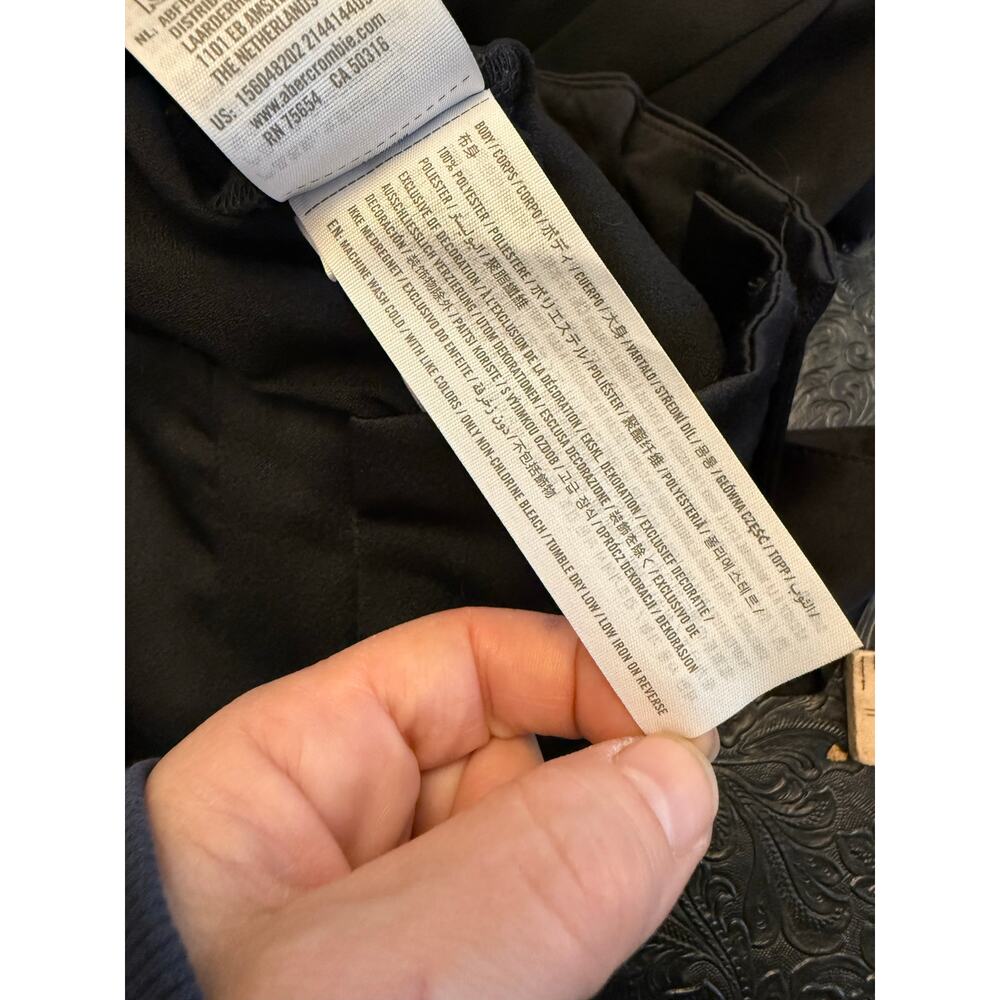 Abercrombie & Fitch Wide Leg Pants Women's Medium Tie Waist Crop - Picture 5 of 6